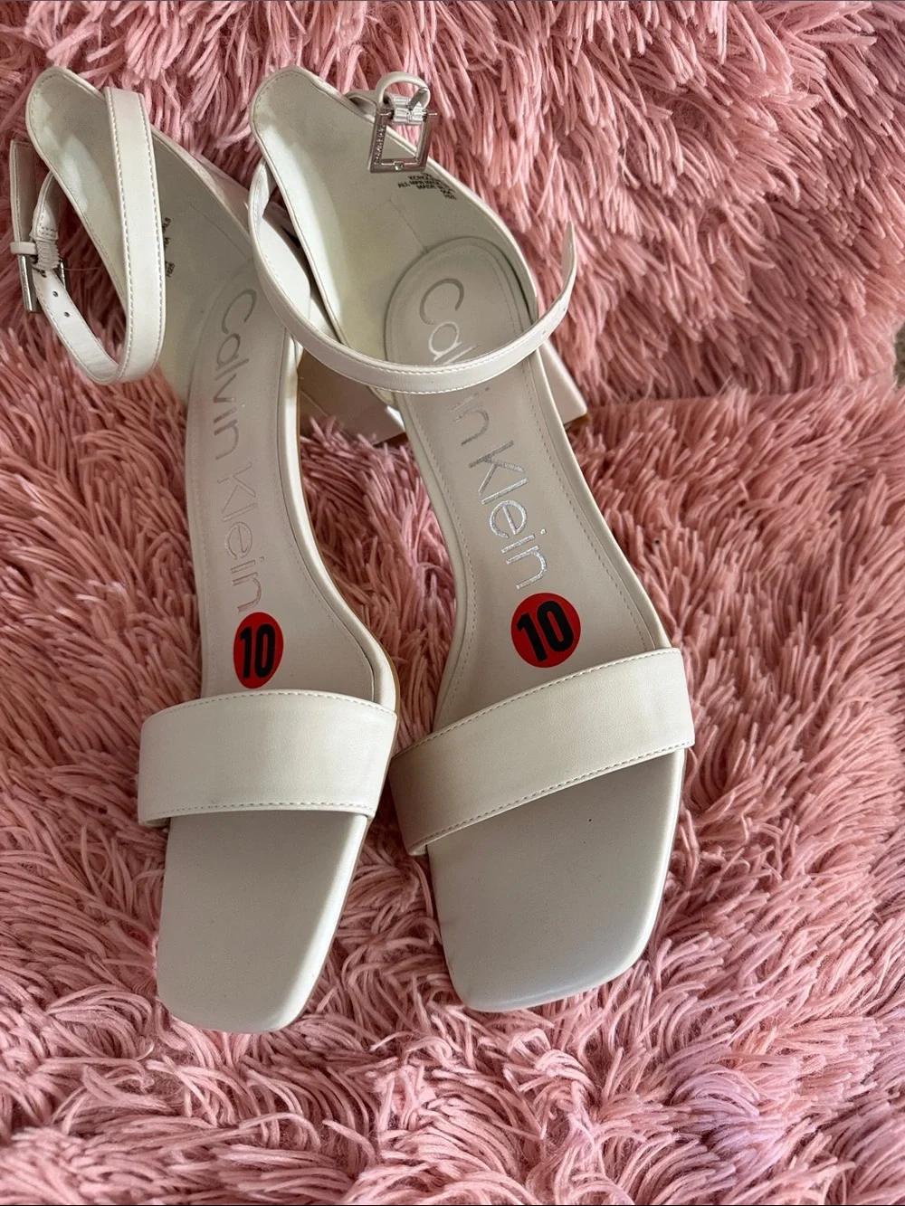 Calvin Klein Women's Marle white dress sandals 10